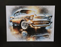 '57 Chevy Bel Air — Watercolor Glow Framed Art Print