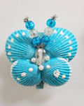Turquois Shell Butterfly Fridge Clip - Handmade Coastal Decor