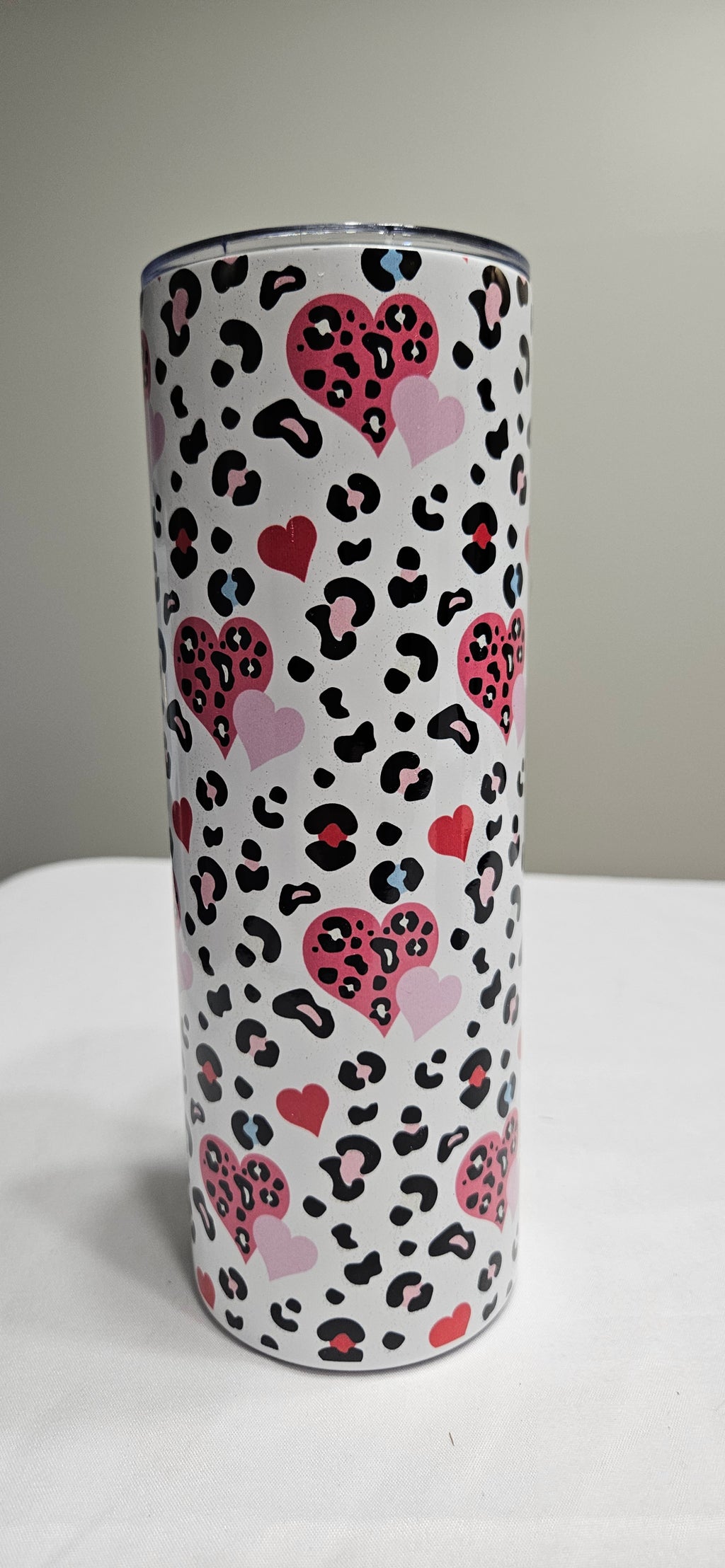 Leopard Hearts 20oz Tumbler — Handmade One of a Kind