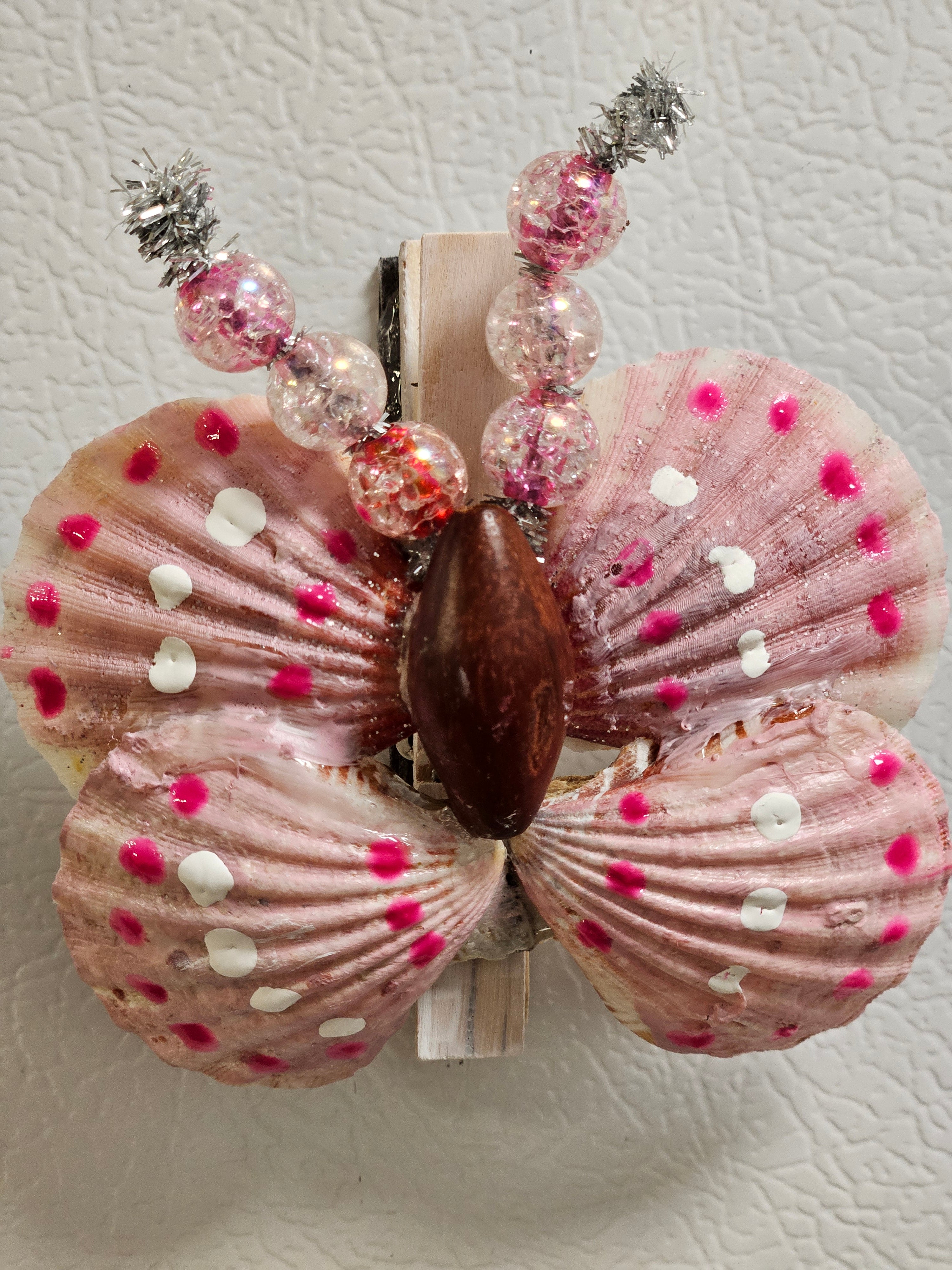 Sweetheart Shell Butterfly — Handmade Seashell Art