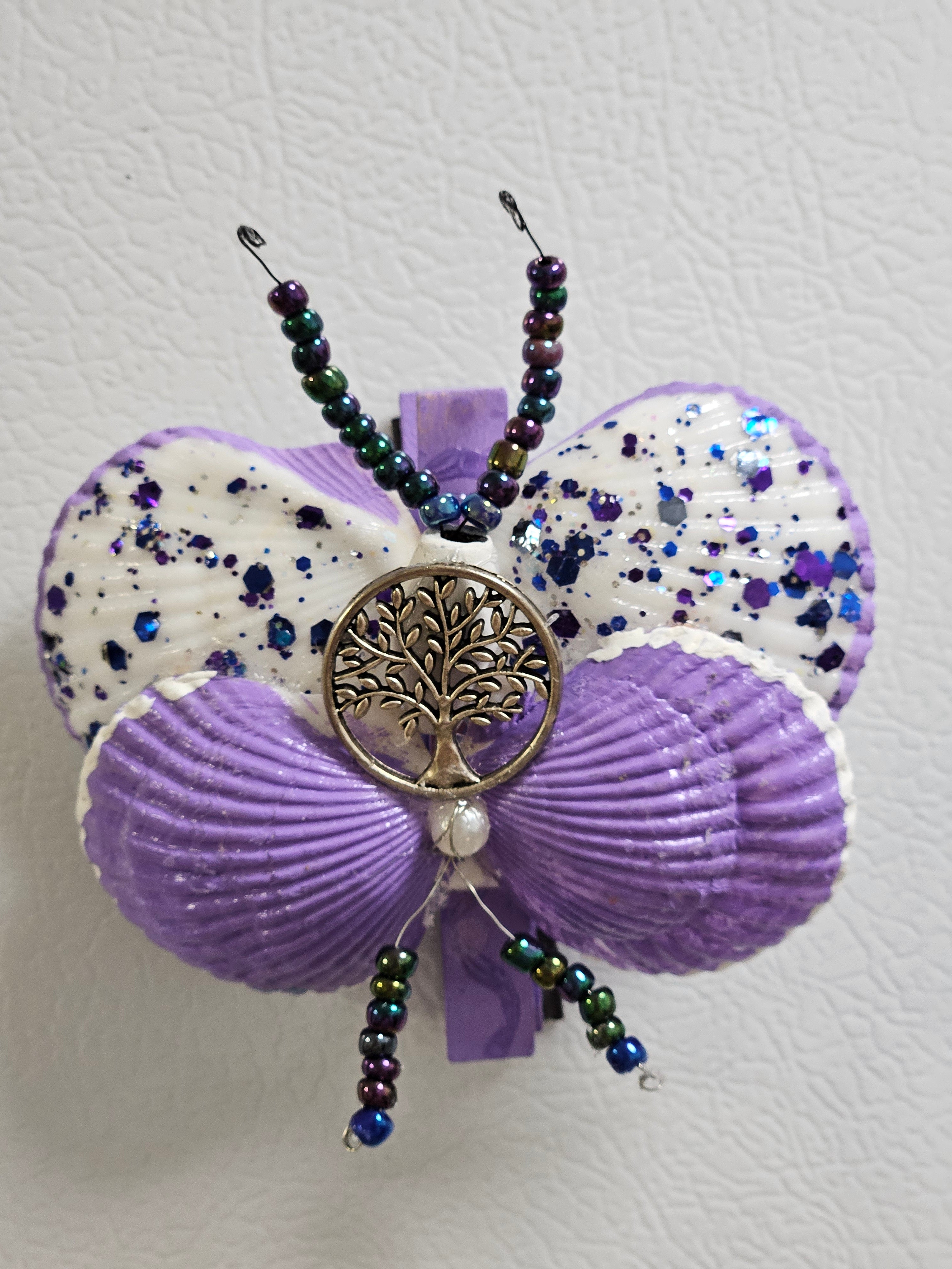 Tree of Life Shell Butterfly — Handmade Seashell Art