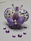 Amethyst Shell Butterfly — Handmade Seashell Art