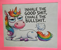 Grumpy Rainbow Unicorn — Funny Quote Framed Print