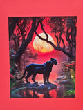 Midnight Panther — Moonlit Jungle Framed Print 11x14