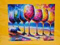Mosiac art Print - 7 Glasses on a beach