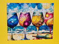 Mosiac Wine Glass Beach Print
