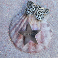 Dream Star & Butterfly Shell Charm — Coastal Rearview Mirror Hanger