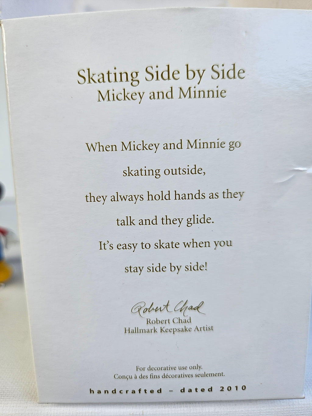 Christmas in May – Hallmark Keepsake Ornament Skating Side by Side Mickey and Minnie (2010) New in Box