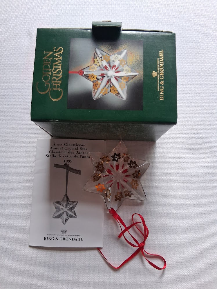 1999 Royal Copenhagen & Bing & Grøndahl Crystal Star – Gold Flowers