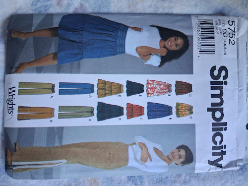 Simplicity 5752 – Multi‑Length Gathered Skirt Pattern (Sizes 4–10)