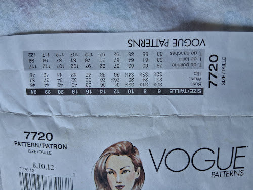 Vogue 7720 – Off‑Shoulder Peasant Blouse Pattern (Sizes 8–12)