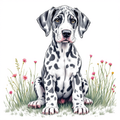 Great Dane Puppy in the Meadow