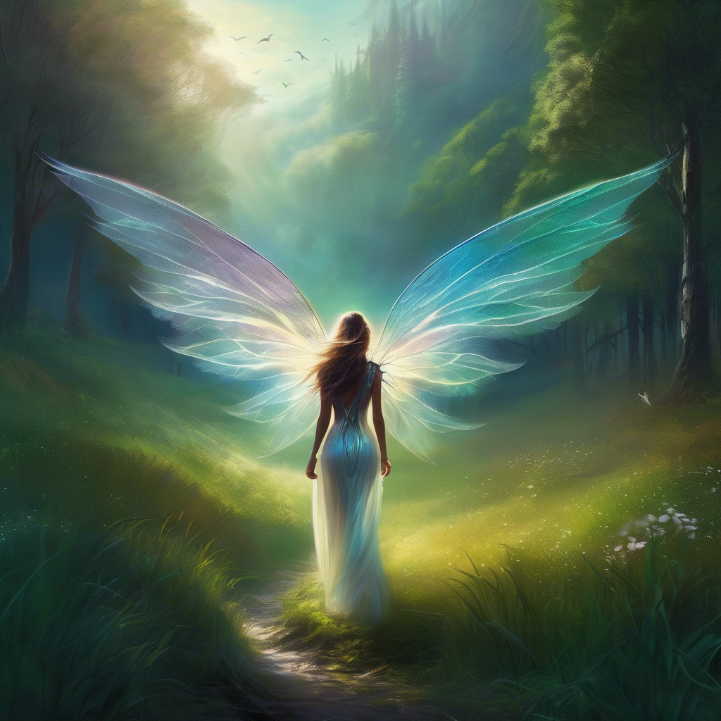 Angel of Light — Enchanted Forest AI Art Print
