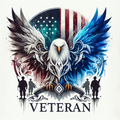 Veteran Picture with Background American Flag and Eagle