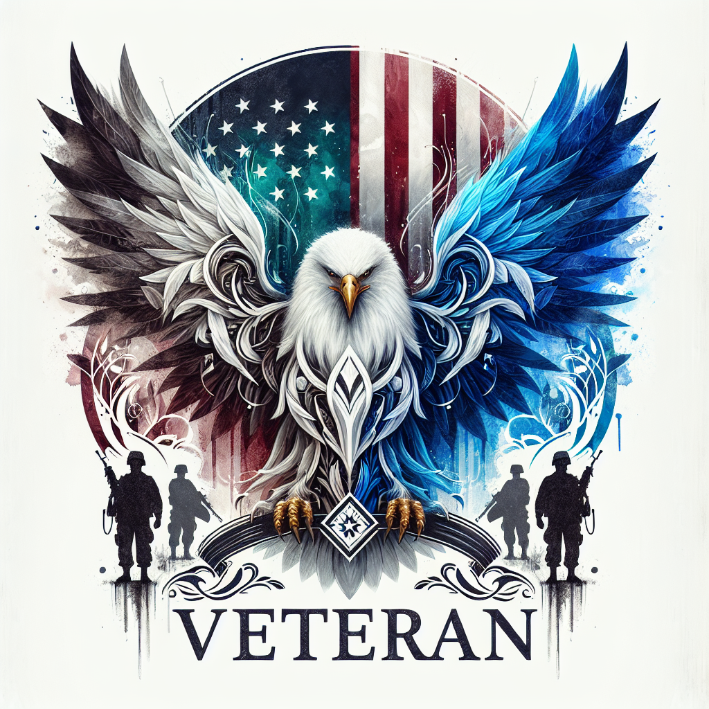 Veteran Picture with Background American Flag and Eagle