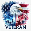 Veteran Print - Beautiful Full Color Bald Eagle Red, White and Blue