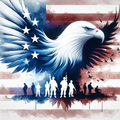 Veteran Print – Blue, White and Stars American Eagle
