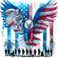 Veteran Print - Mirrored American Eagle