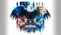 Veterans Print – AMERICA: A Bald Eagle with Clouds of Red and Blue
