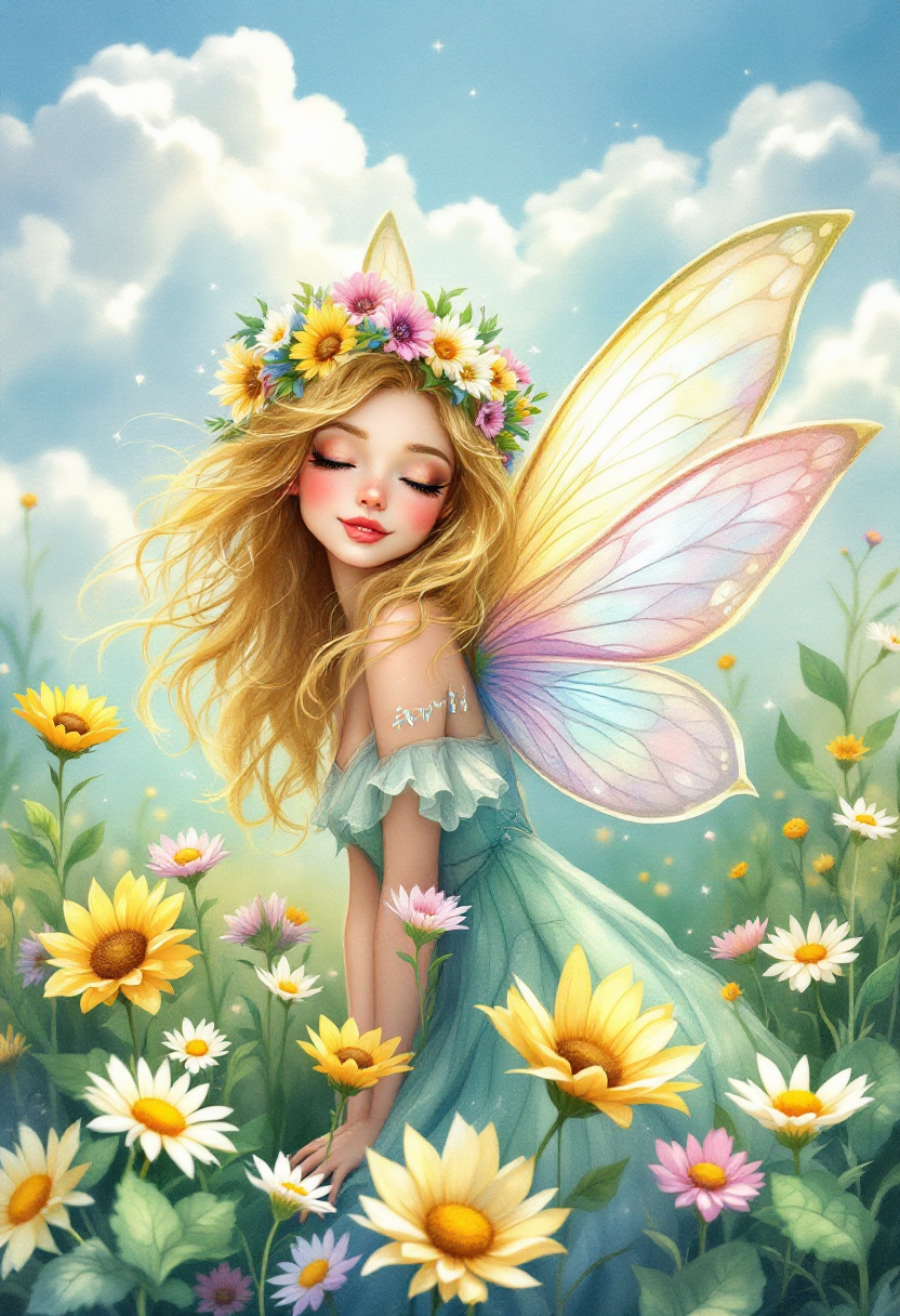 Meadow Fairy — Wildflower Garden Art Print