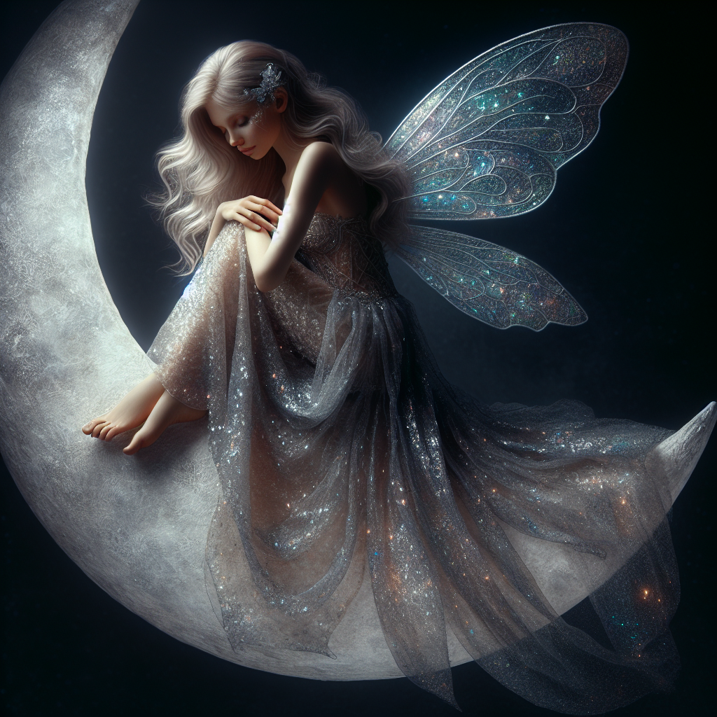 Crescent Moon Fairy — AI Art Print