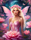 Pink Blossom Fairy Queen — AI Art Print