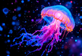 Neon Pulse — Bioluminescent Jellyfish Deep Sea AI Art Print – Digital Download