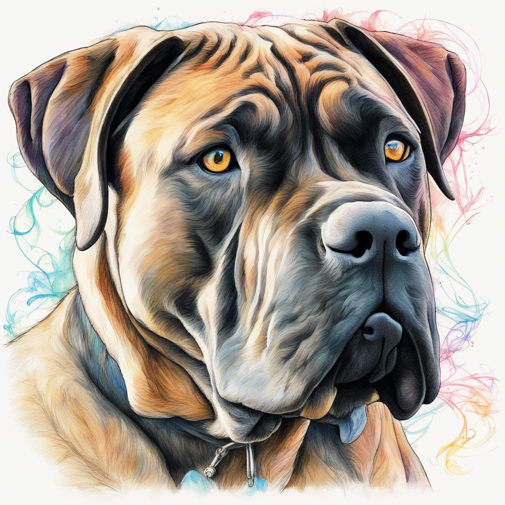 Cane Corso - Colorful Watercolor Portrait