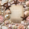Romantic Seashells Starfish & Pearls Journal Page Digital Print