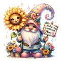 You’re My Sunshine Mom – Sparkle Gnome Sunflower Digital Art Print