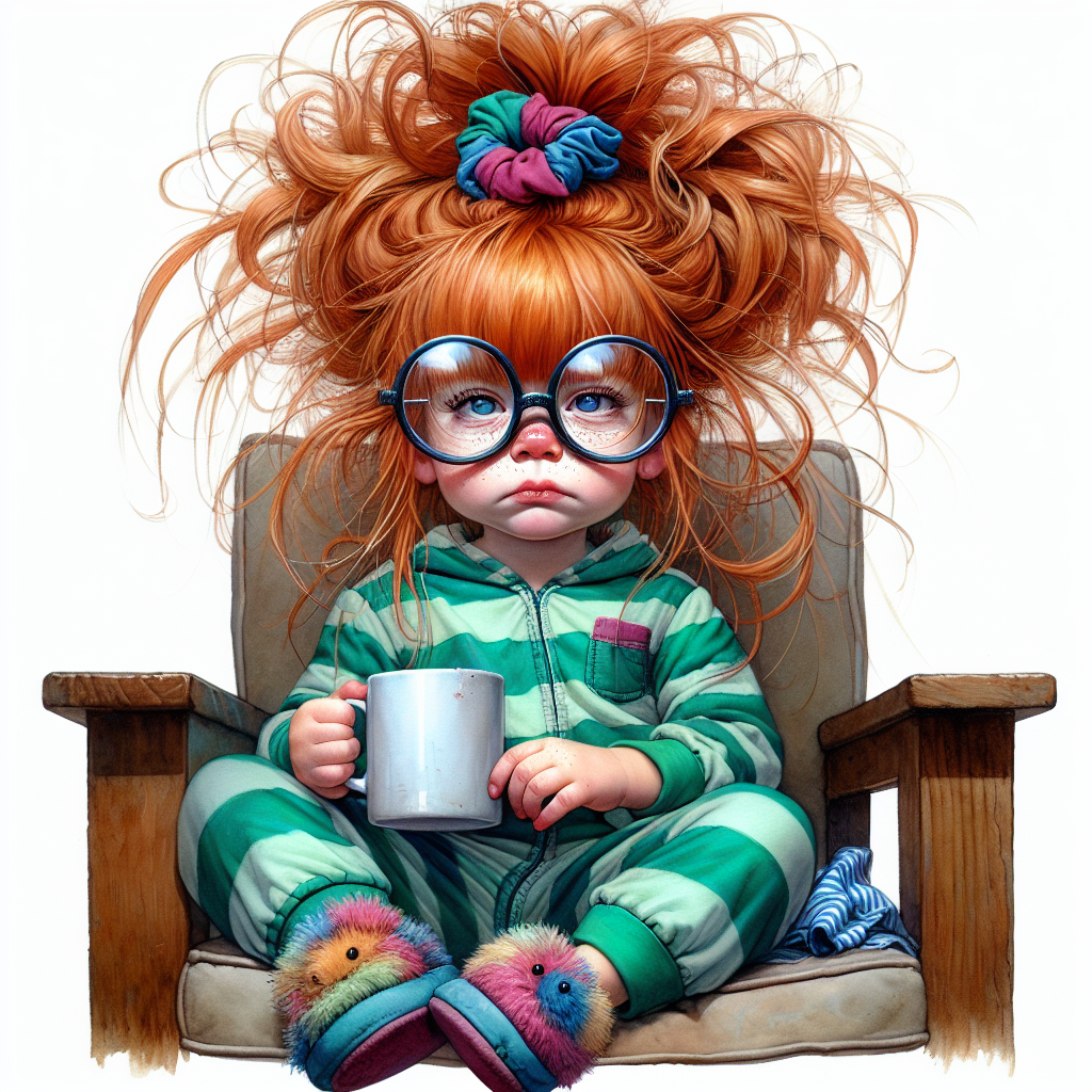 What Do You Mean No More Creamer — Red Top Morning Girl AI Art Print – Digital Download