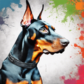 Doberman - Color Splash Portrait