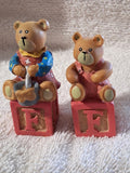 Boyds Bears Resin Alphabet Block Bear – F is for Felix – Letter F Figurine