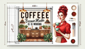 Coffee Because Murder is Wrong No. 3 — Retro Kitchen Pin-Up AI Art Print – Digital Download