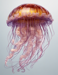 Amber & Lavender — Minimalist Jellyfish Fine Art AI Print – Digital Download
