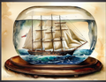 Ship in a Globe Watercolor Nautical Digital Print