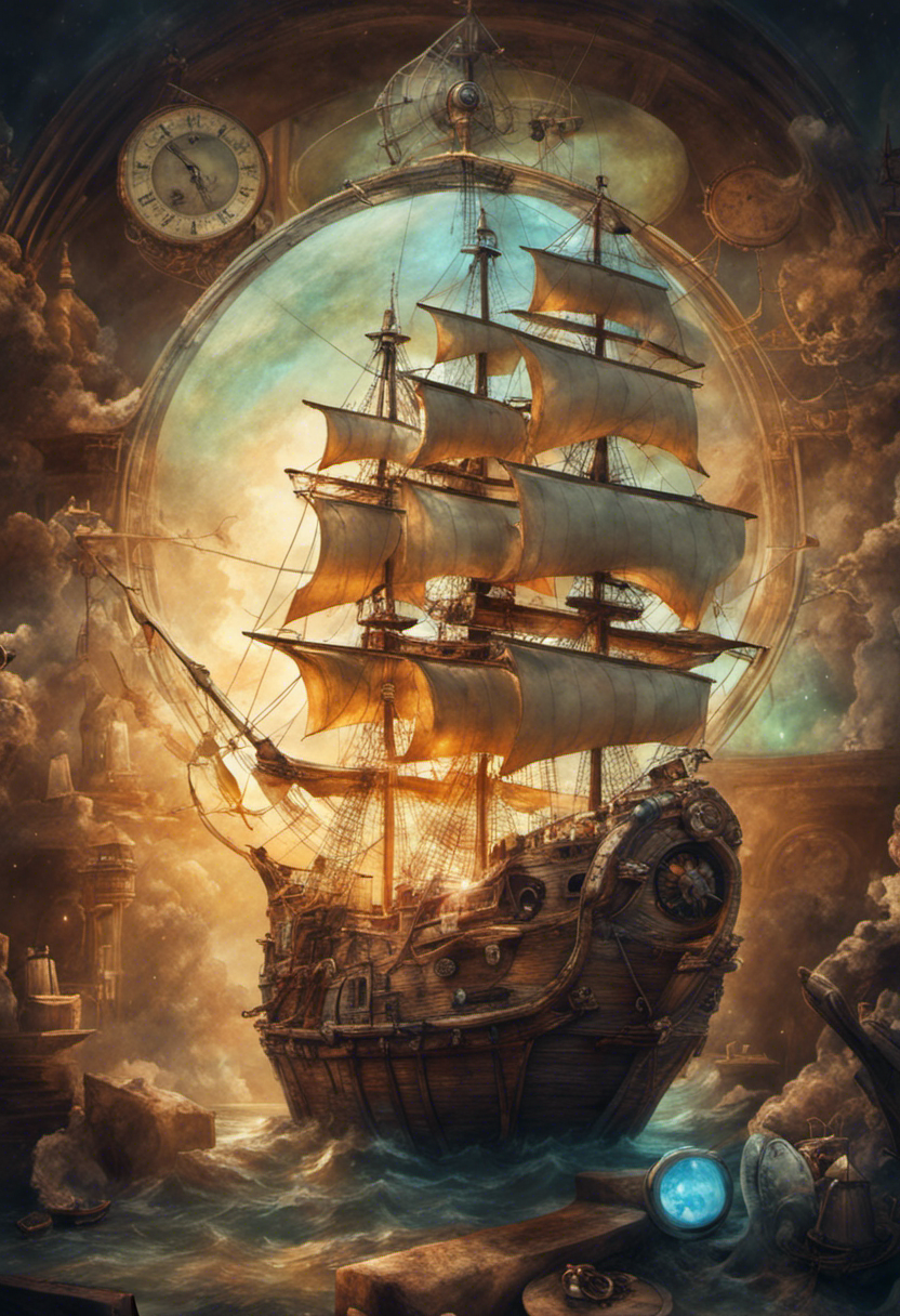 Steampunk Tall Ship Celestial Portal Fantasy Digital Print