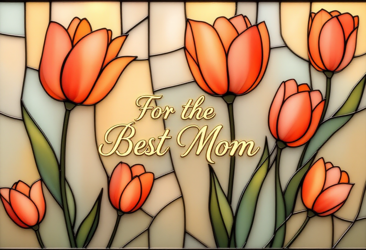 MOM – Orange Tulips Digital Art Print