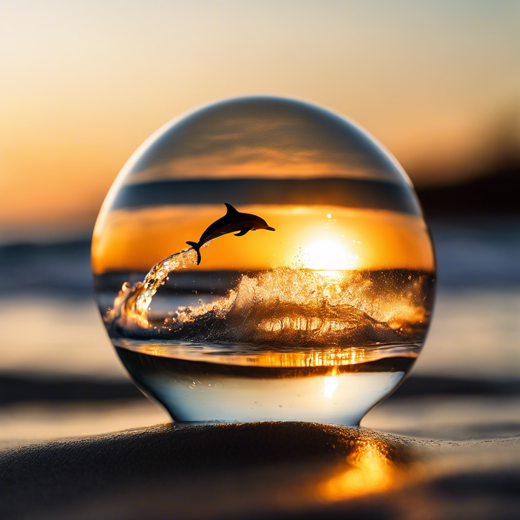 Dolphin at Golden Hour — Crystal Ball Art Print