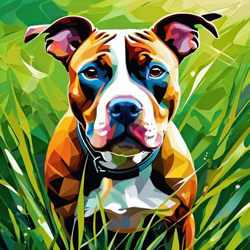 Pitbull Pup in the Grass