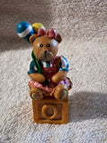 Boyds Bears Resin Alphabet Block Bear – O is for Olivia – Balloon Bear – Letter O Figurine