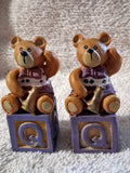 Boyds Bears Resin Alphabet Block Bear – Quincy - Letter Q