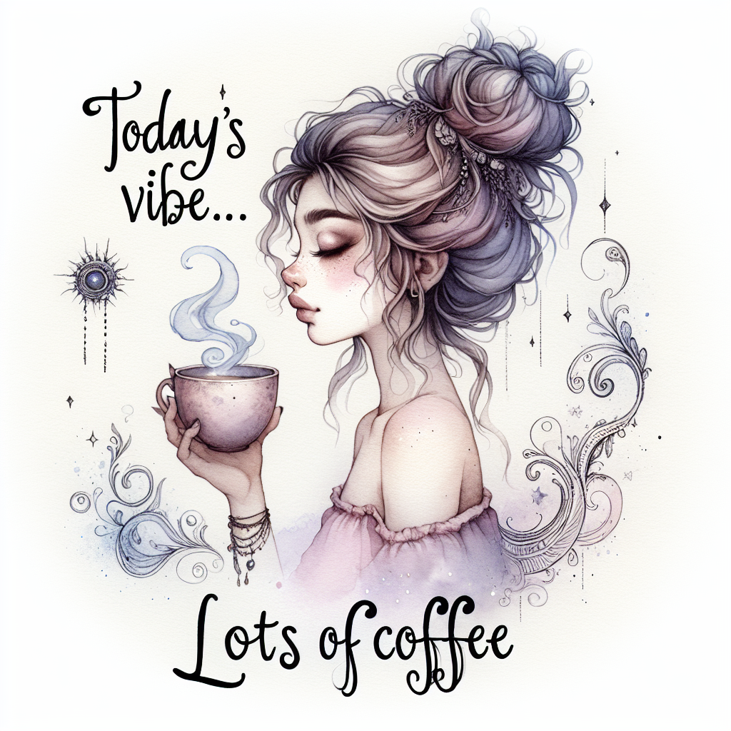 Today's Vibe... Lots of Coffee – AI Art Print