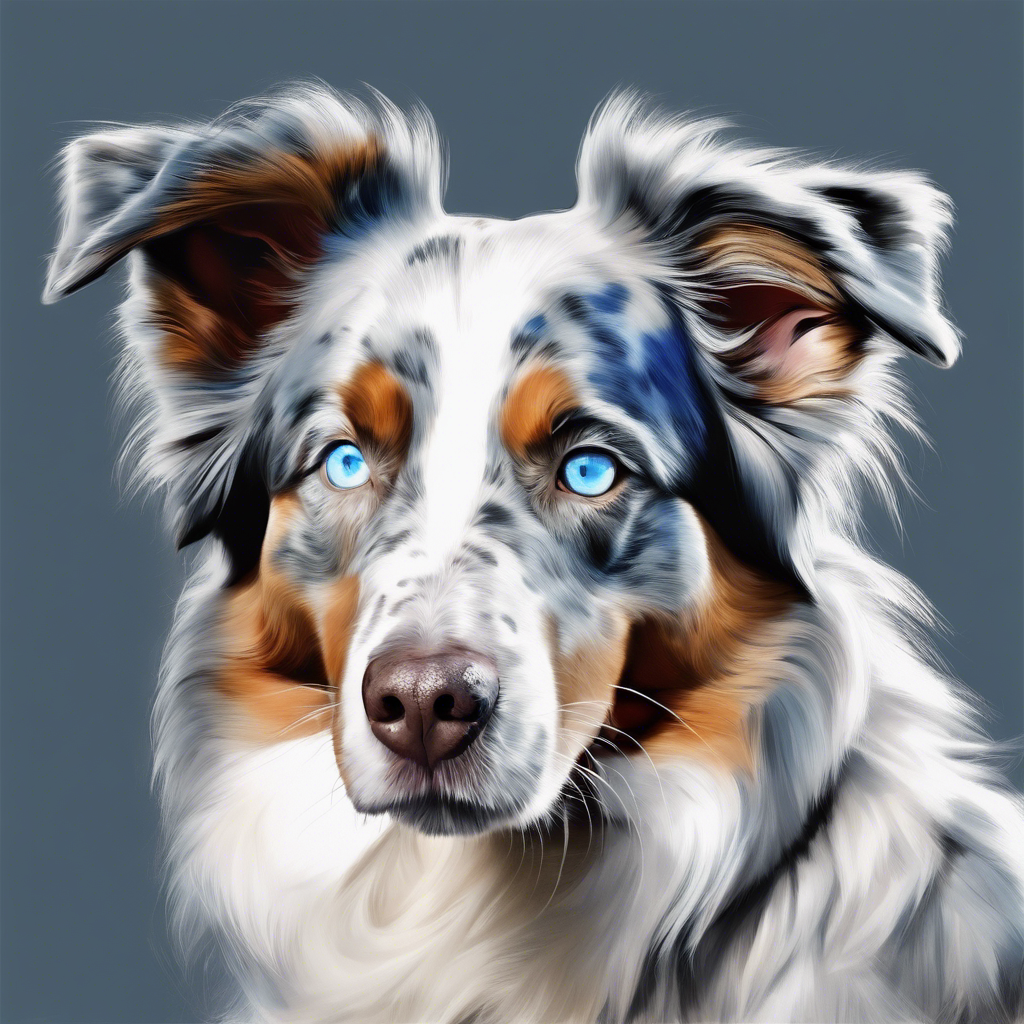 Blue Merle Australian Shepherd - Electric Eyes Portrait