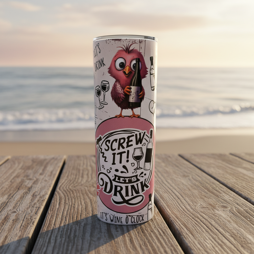 Wine O'Clock Birds 20oz Tumbler — Handmade One of a Kind