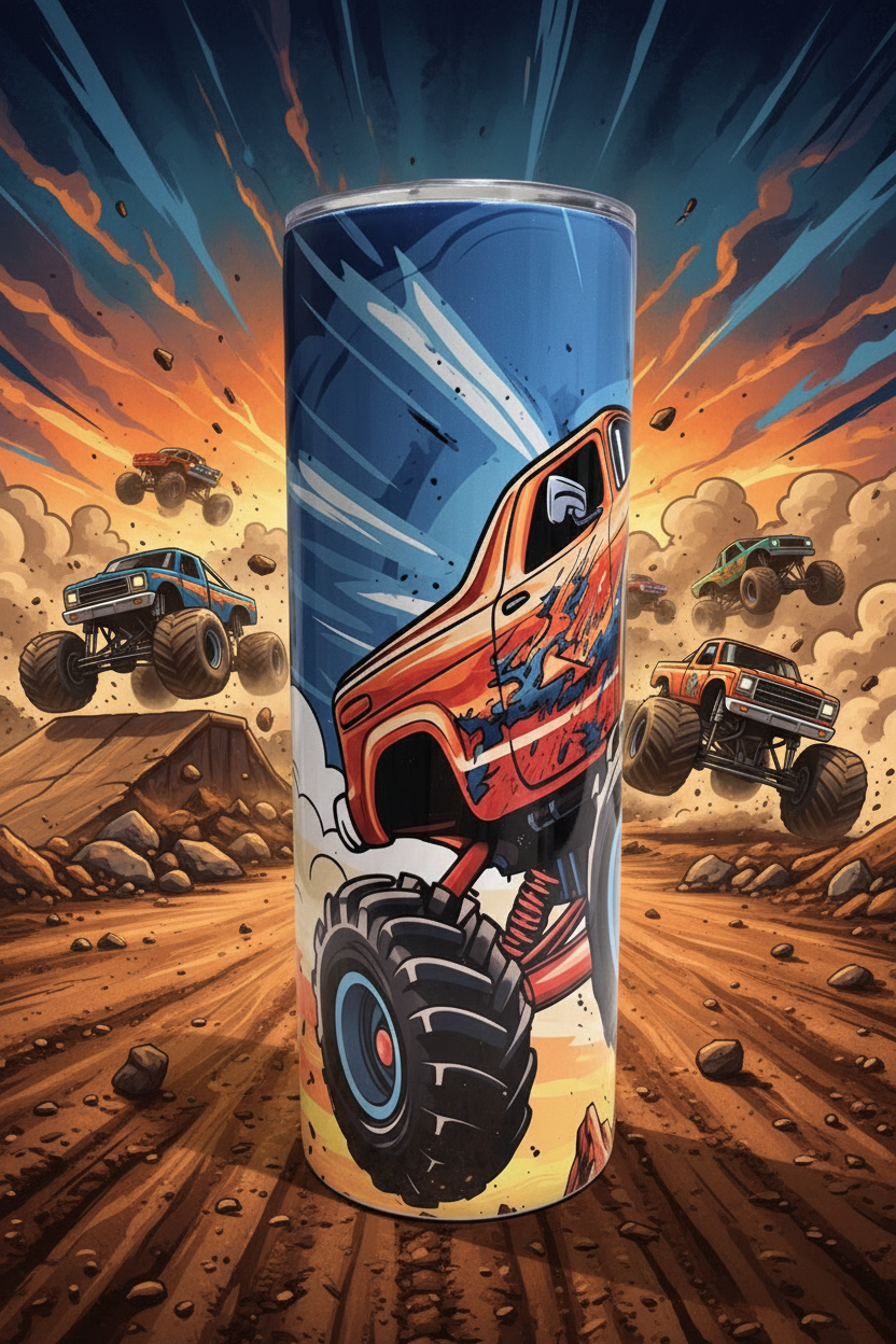 Monster Truck 20oz Tumbler — Handmade One of a Kind