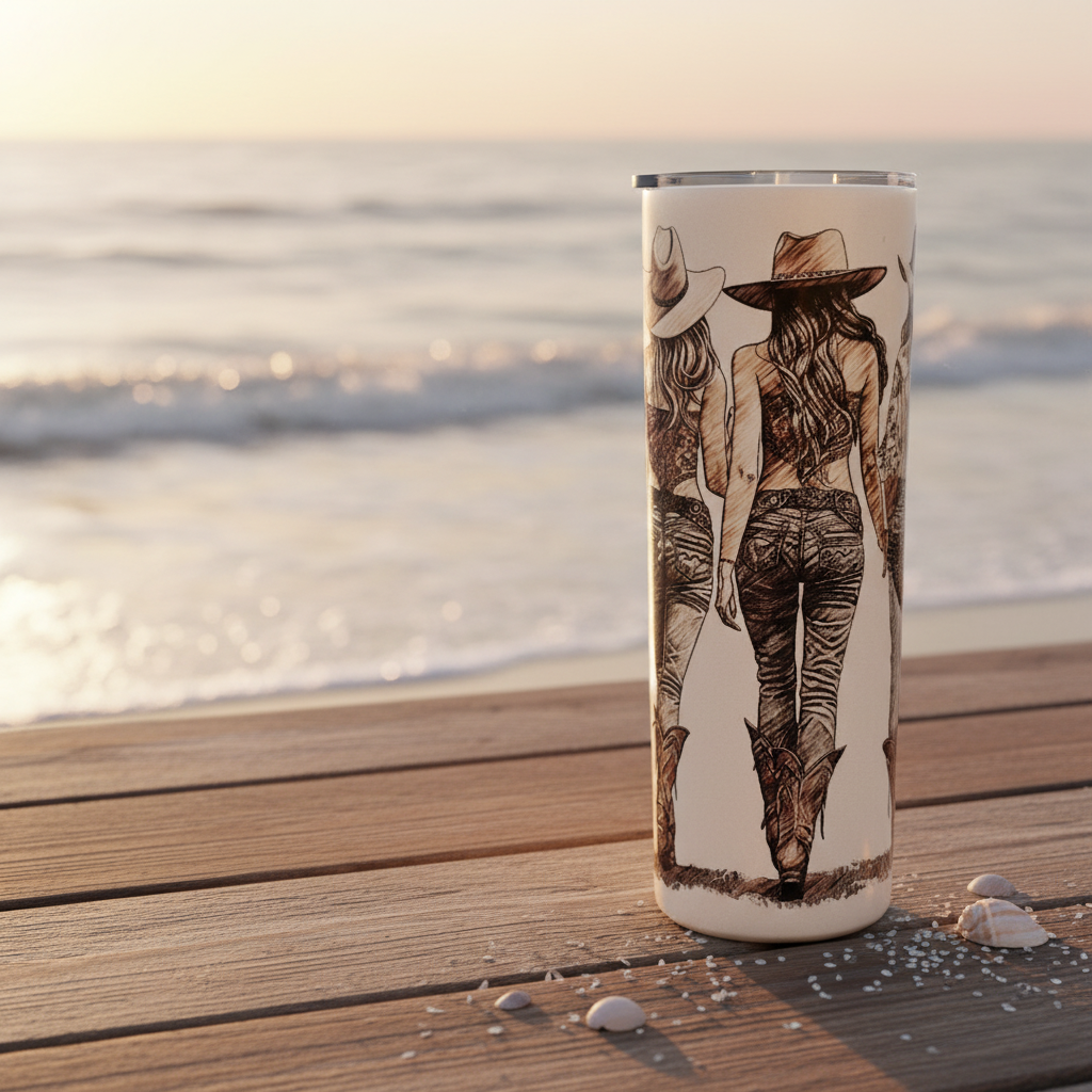Cowgirls Walking 20oz Tumbler — Handmade One of a Kind