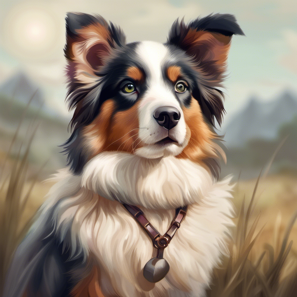 Australian Shepherd in the Golden Fields