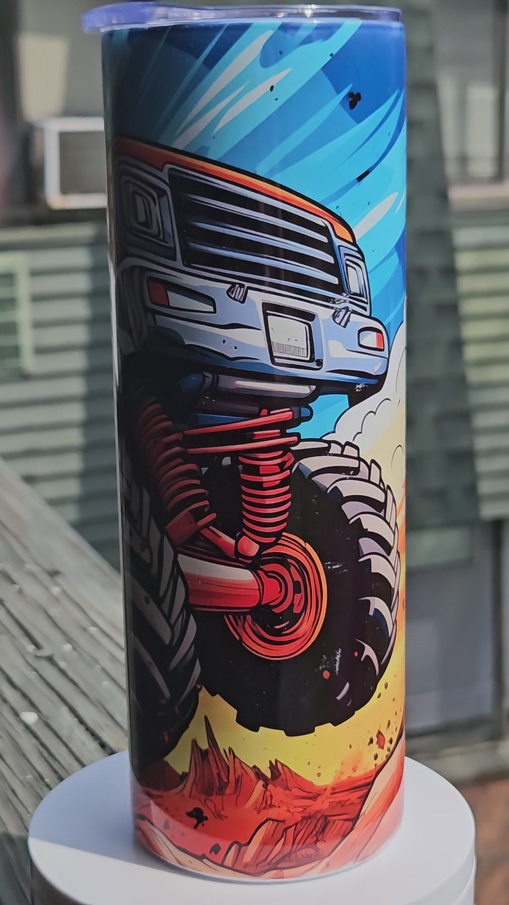 Monster Truck 20oz Tumbler — Handmade One of a Kind