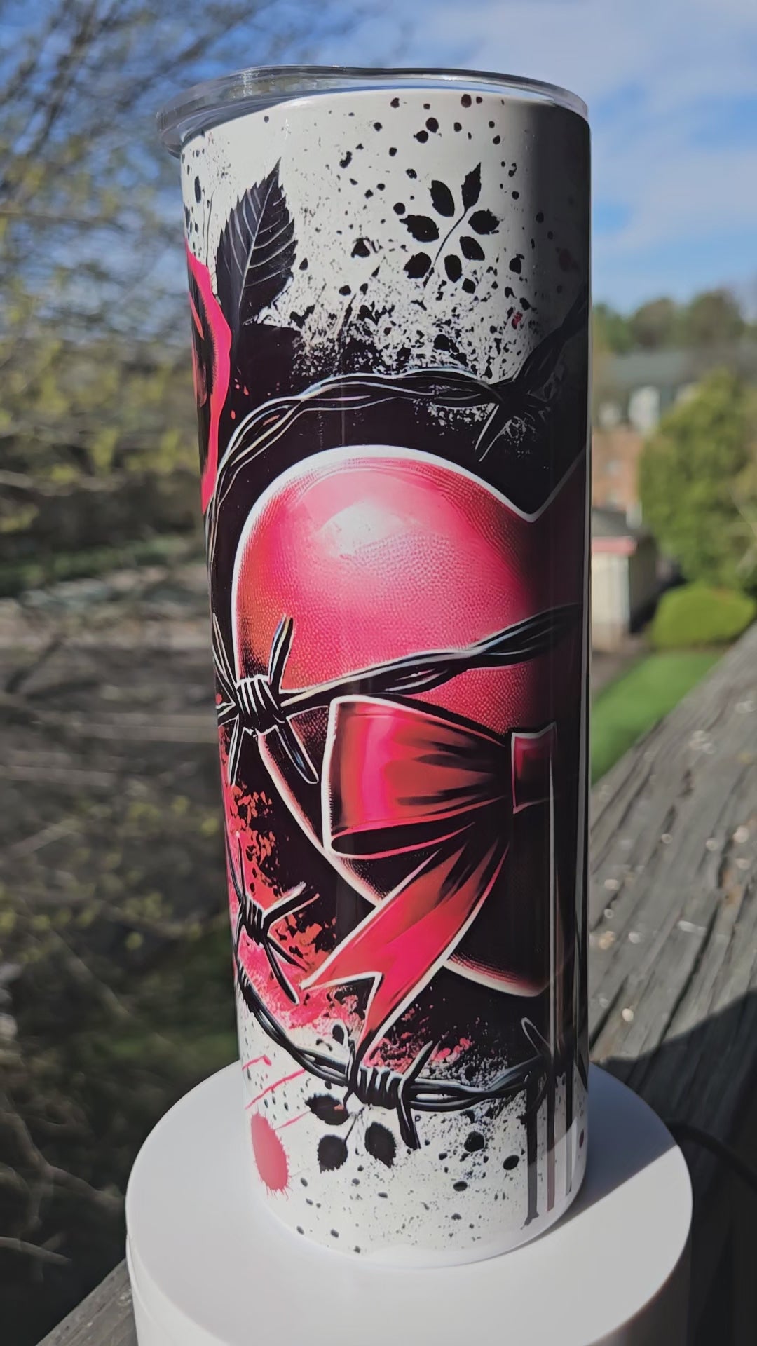 Dark Romance Heart 20oz Tumbler — Handmade One of a Kind